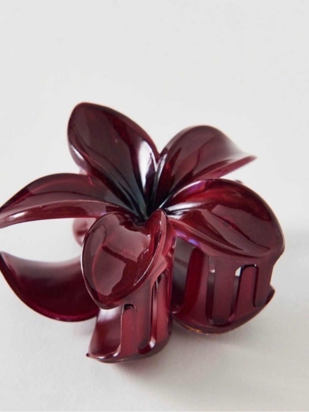 Floral Burgundy Hair Claw Clip